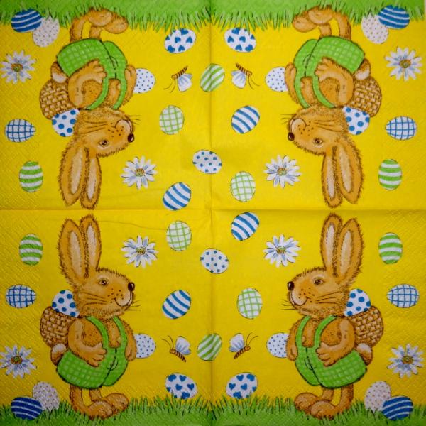 184 Hasen: unnatürlich - 3-lagig - 35x35 cm